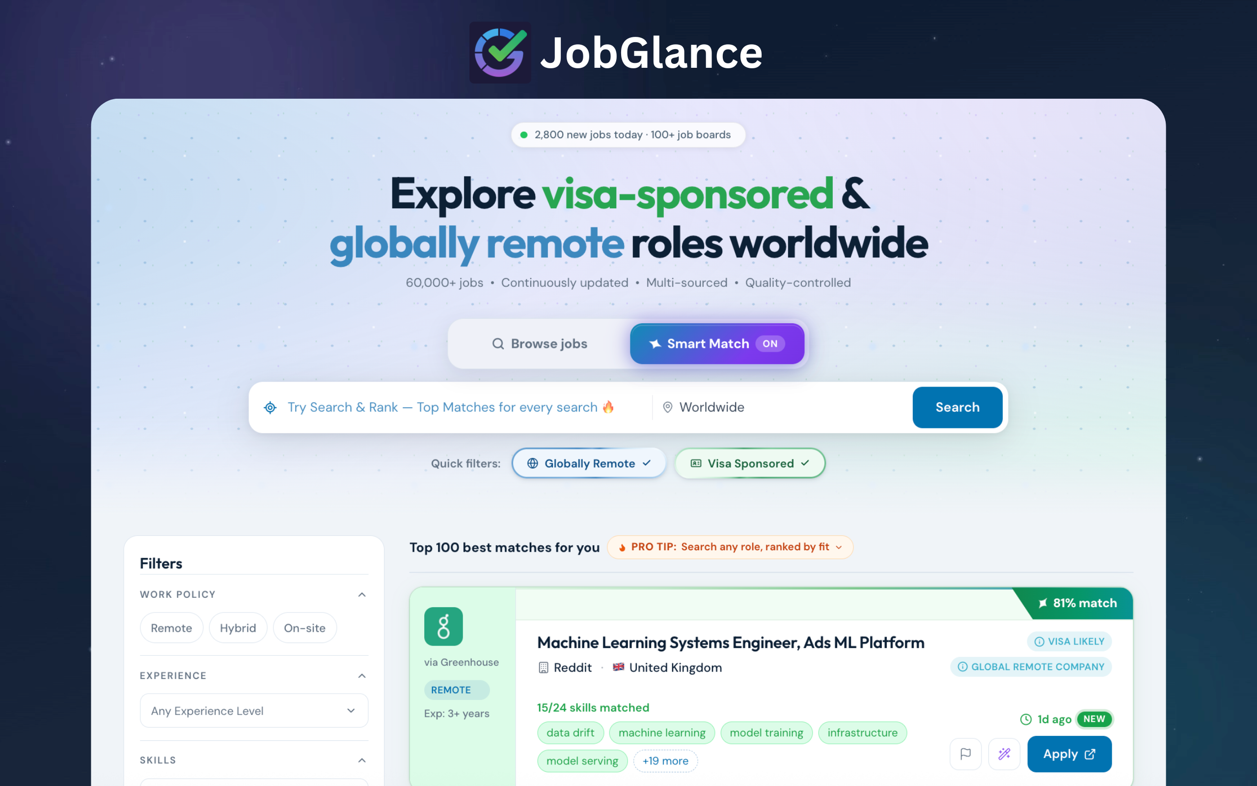 ภาพหน้าจอ JobGlance 1